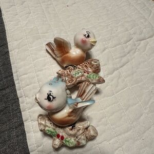 Charming Ceramic Bird Figurines - Brown and Blue